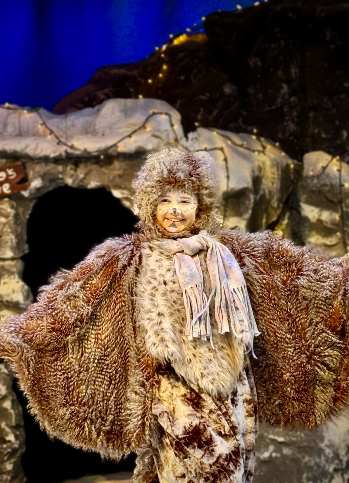 Parker Pitt as Owl in A Winnie the Pooh Christmas Tail at Valley Youth Theatre